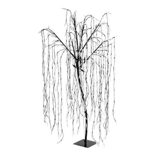 Northlight 5.5Ft Pure White LED Lighted Black Willow Tree Halloween Décor | 5.5 ft | Michaels®